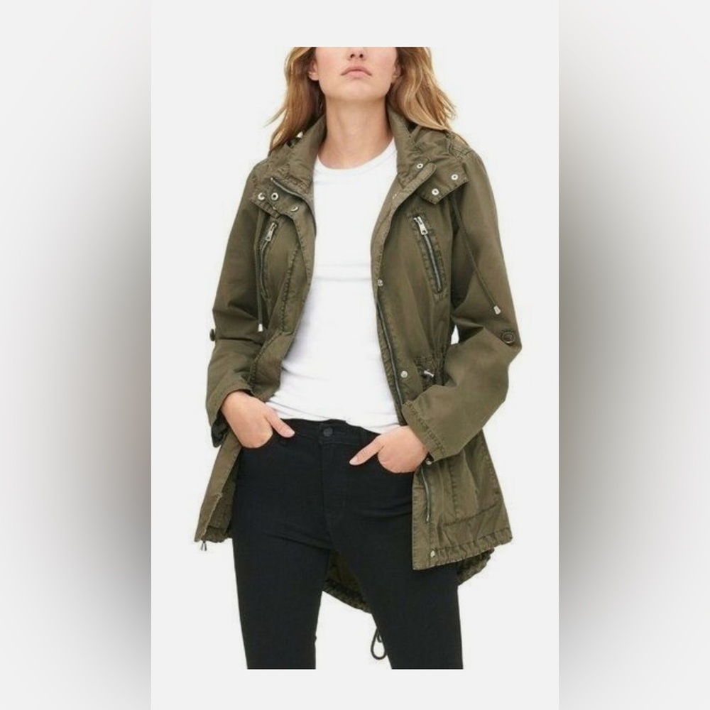 Levi's Olive Utility Jacket with Hood, Women’s Sz M - Picture 2 of 12